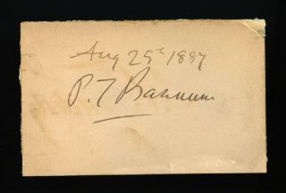 1887 P.  T.  Barnum Autograph