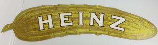Heinz Pickle Shaped 23 1/2 " Long Heavy Duty Metal General Store Advertising Sign
