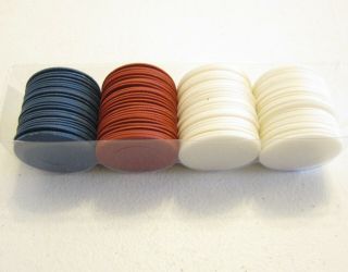 2500 PLASTIC POKER CHIPS RED WHITE AND BLUE EASY STACKING WASHABLE 3