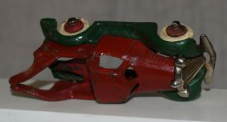 Vintage Hubley Cast Iron Wrecker Tow Truck - Two Piece Plus Grille - Red / Green 5