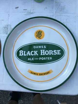 Early Advertising Dawes Black Horse Ale Porter Brewery Beer Metal Tray Canadian