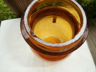 Vtg GLOBE Honey Amber Quart Ground Lip Mason Fruit Jar - no lid 3