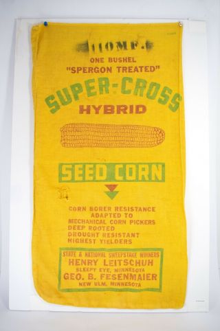 1949 - Cross Hybrid Corn Sack Bag Yellow Red Green – Sleepy Eye,  Minnesota