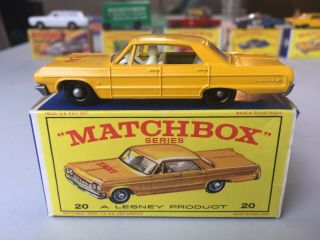 Matchbox Lesney 20 C3 Chevrolet Impala Taxi W Orig E2 Box Mimb