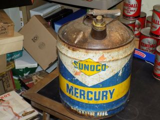 Sunoco Mercury 5 Gallon Empty Oil Can