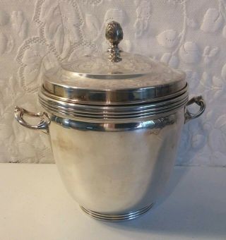 Vintage Epc Silver Ice Bucket Vacuum Insulated W Tongs Marked On The Bottom Rare