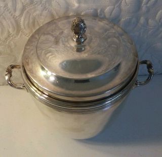Vintage EPC Silver Ice Bucket Vacuum Insulated w TONGS Marked on the Bottom RARE 2