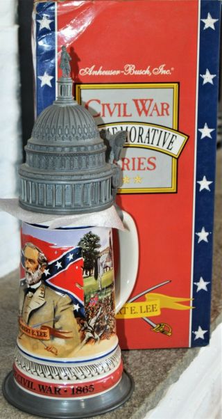 1993 Budweiser The Civil War Robert E.  Lee Beer Mug Stein 03206