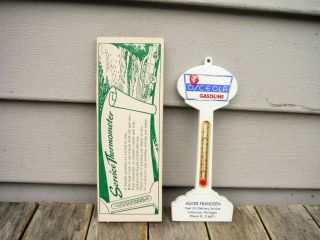 Vintage Rare Osceola Gasoline Sign Pole Thermometer Lakeview Michigan Gas Oil Nr
