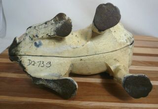 Antique Authentic Hubley Cast Iron French Bulldog Doorstop w/ Paint 8