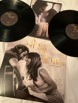 Lady Gaga & Bradley Cooper Signed A Star Is Born 2x Vinyl Lp Set,  10x 8x10