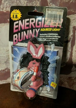 Vintage 1990 1991 Energizer Bunny Squeeze Light On Card