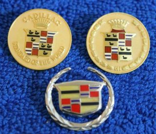 3 Cadillac Crest Pin Hat Lapel Pin Emblem Accessory Badge Logo Grille Fleetwood