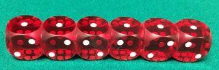 5/8 " Set Of Polished Red Backgammon Dice