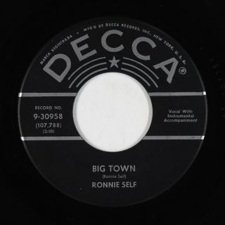 Rockabilly 45 - Ronnie Self - Big Town/this Must Be The Place - Decca - Vg,  Mp3