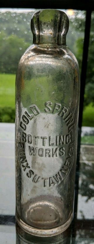 Clear Cold Spring Hutchinson Hutch Soda Bottle Punxsutawney Pa Pennsylvania