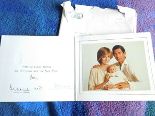 Prince Charles And Princess Diana - Wonderful Christmas Card From 1982