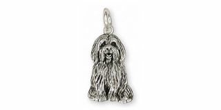 Tibetan Terrier Charm Jewelry Sterling Silver Handmade Dog Charm Ttr3 - C