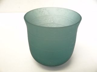 Limited Edition Ccaa 1985 Signed Rgm Aqua Blue Art Glass Drinking Cup Decorative