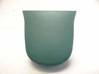 Limited Edition CCAA 1985 Signed RGM Aqua Blue Art Glass Drinking Cup Decorative 2