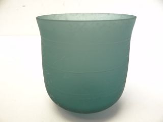 Limited Edition CCAA 1985 Signed RGM Aqua Blue Art Glass Drinking Cup Decorative 3