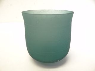 Limited Edition CCAA 1985 Signed RGM Aqua Blue Art Glass Drinking Cup Decorative 4