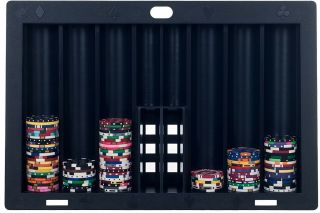 Poker Table Caddy Chip Tray 300 - Chips Display Cards Holder Organizer Black