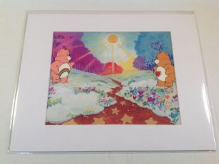 Care Bears Animation Production Cel Setup - Matted With Matching Drawing