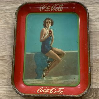 Vtg 1933 Coca - Cola Frances Dee Paramount Player Tray American Artworks
