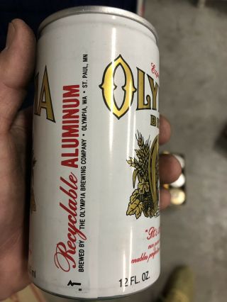 Air Aluminum Flat Top Pull Tab Olympia Beer Cans (12) 5