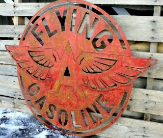 Rusty Patina Flying " A " Gas Station Garage Sign Large 36 " Wall Petroleum Art