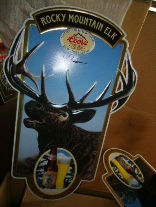 Extremely Rare Coors Wildlife Limited Metal Beer Sign Rocky Mt.  Elk