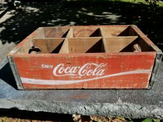 Rare Vintage Coca - Cola Coke Wooden 6 Pack Crate / Box / Case