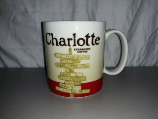Starbucks Global Icon Series Charlotte City Coffee Mug 2012 Red You Are Here