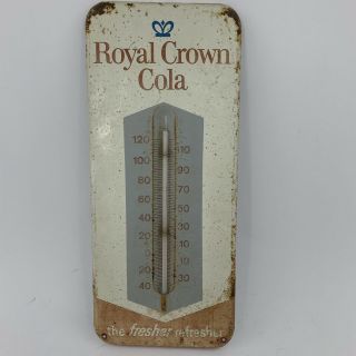 Vintage 1950 Rc Royal Crown Cola Metal Thermometer Tin Sign Advertising