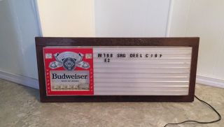 1980 BUDWEISER BEER LIGHTED ADVERTISING SIGN MENU Golden Clydesdales And Wagon 3
