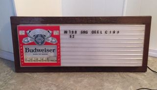 1980 BUDWEISER BEER LIGHTED ADVERTISING SIGN MENU Golden Clydesdales And Wagon 5