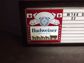 1980 BUDWEISER BEER LIGHTED ADVERTISING SIGN MENU Golden Clydesdales And Wagon 7