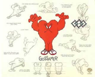 Gossamer Model Sheet Warner Brothers Le 750 13x16 Hand - Painted Cel Wb