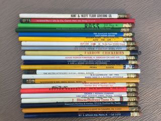 68 Vintage Peoria IL Advertising Pencils - - from 50 ' s; Unusual Collection;,  14 2