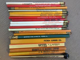 68 Vintage Peoria IL Advertising Pencils - - from 50 ' s; Unusual Collection;,  14 4