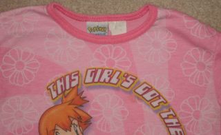 Pokemon Girls 4 - 6 Nightgown Sleepwear with Misty and Pikachu 1999 Poly USA 3