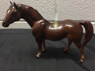 Vintage Hagen Renaker Horse Dw Silky Sullivan 6.  5 " Tall 8 " Long Porcelain Figure