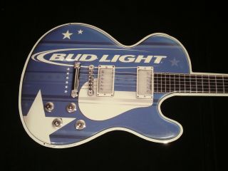 Budweiser Bud Light Guitar Metal Tin Tacker 2004 38 