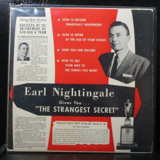 Earl Nightingale - The Strangest Secret Vg,  Mono 10 " Lp En - 1001 Usa 1956