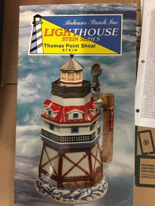 Collectible Anheuser - Busch Lighthouse Series " Thomas Point Shoal " Nib (b)
