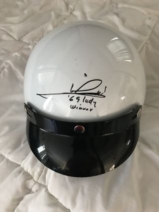 Mario Andretti Signed Adult Full Size Open - Faced Helmet Autographed Indy 500