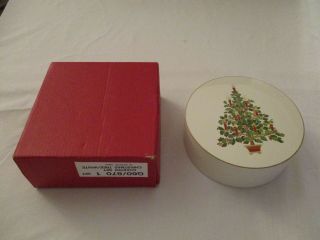 Nib Otagiri Japan Coaster Set Of 6 Christmas Tree Motif W/ Storage Container