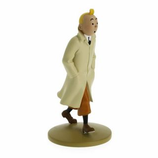 Tintin In Trenchcoat Polyresin Figurine Official Tintin Product