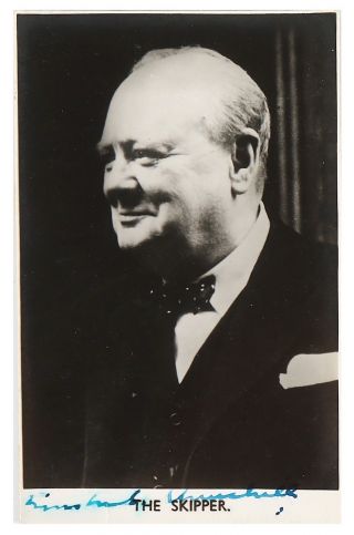 Winston S.  Churchill Photograph Signed - Taken While Prime Minister During Wwii